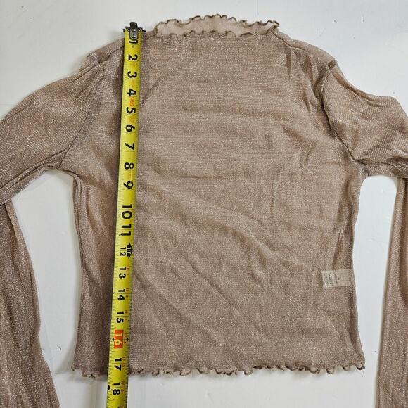 Sheer Metallic Mesh Gold Medium Top - Picture 3 of 7